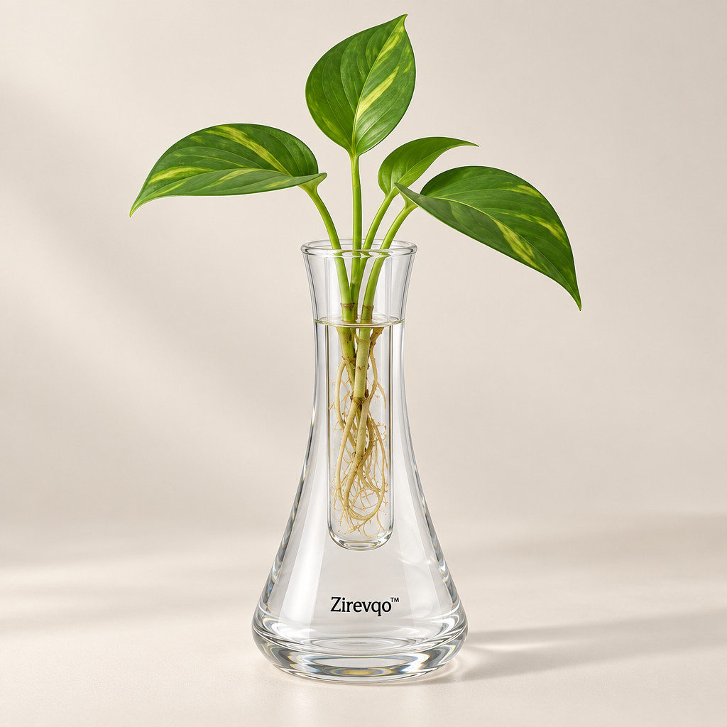 Zirevqo™ Minimal Hydroponic Glass Vase image 01